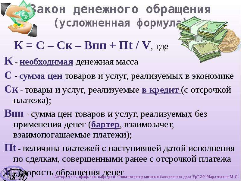 План денежное обращение