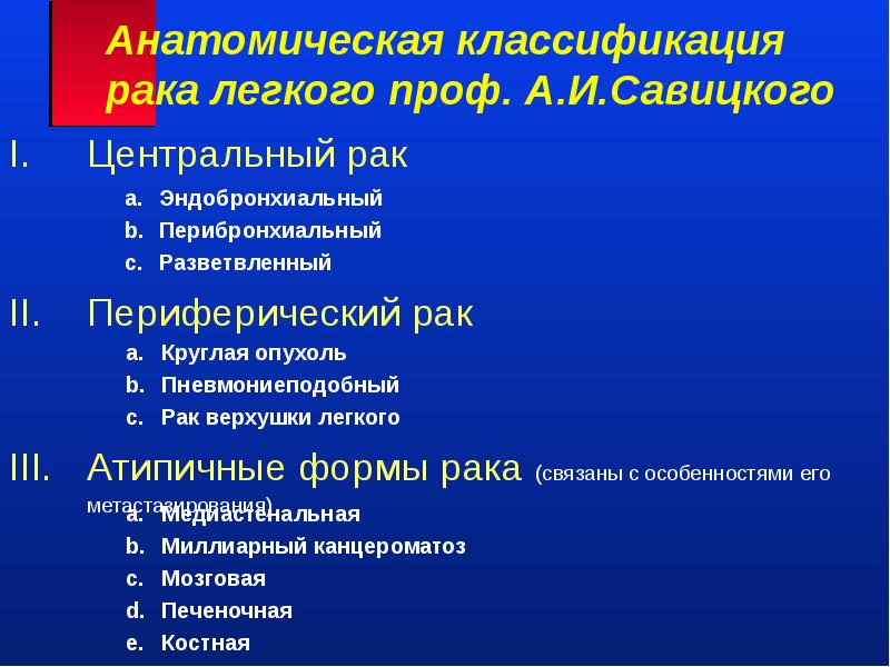 Формы рака. Клинико анатомическая классификация опухолей. Клинико-анатомические формы легкого. Классификация легкого по Савицкому. 8. Клинико-анатомическая классификация опухолей..