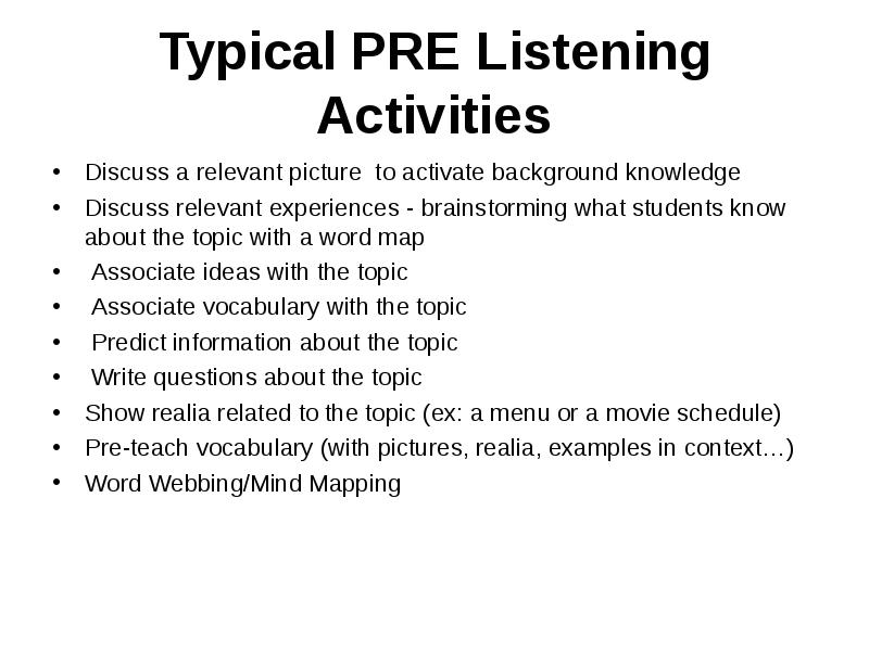 Listening activity 2