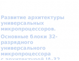 Арх-ра Развитие IA-32 486