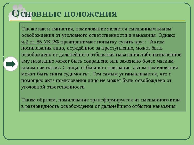 Амнистия помилование судимость презентация