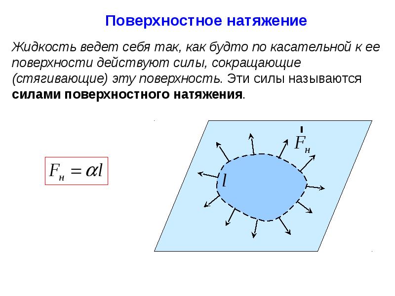 Поверхностное натяжение физика