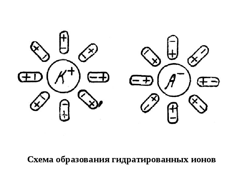 Схема образования ионов калия