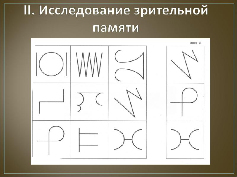 Зрительная память картинки