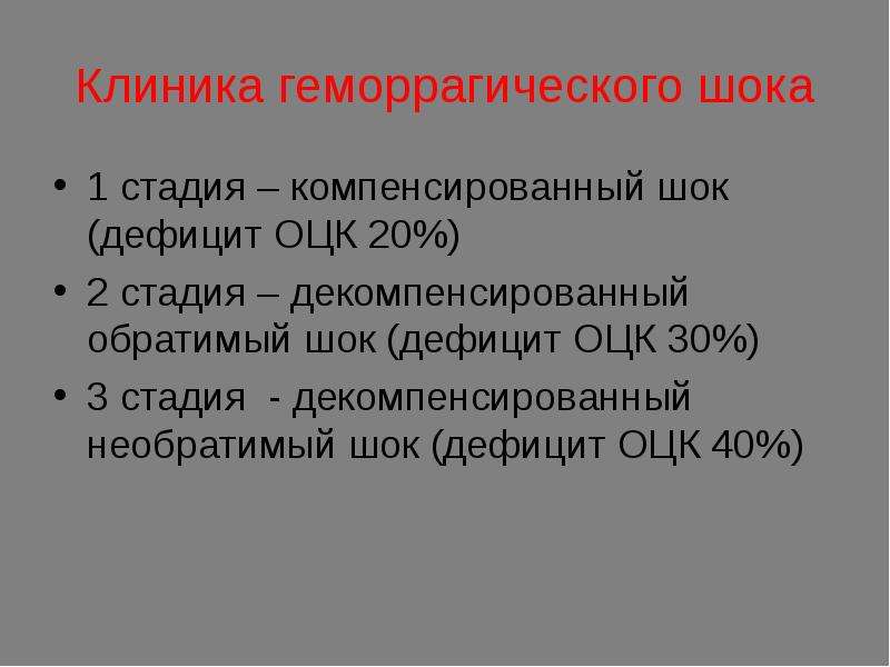 Геморрагический шок мкб. Декомпенсированный геморрагический ШОК. Геморрагический ШОК клиника. Третья стадия геморрагического шока (необратимый ШОК) развивается. Декомпенсированный необратимый ШОК.