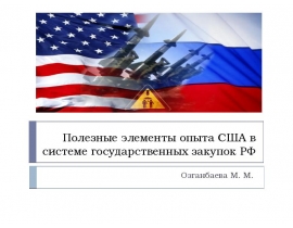 Полезные элементы опыта США в системе государственных закупок
