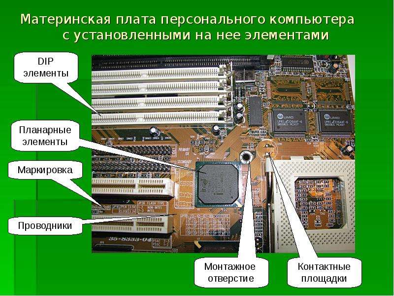 Неисправности материнской платы презентация