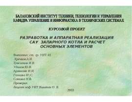 Разработка и аппаратная реализация САУ запарного котла
