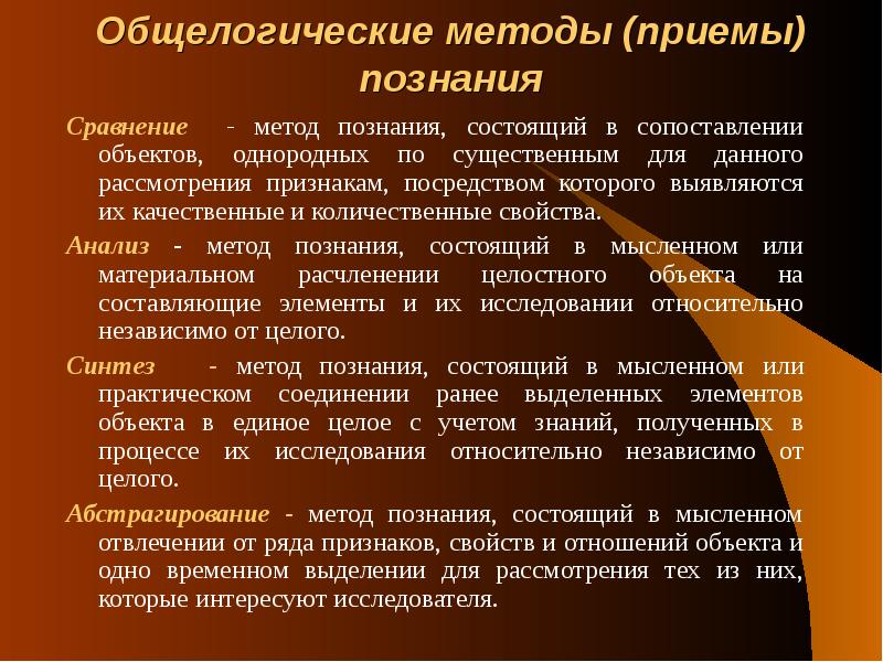 Общелогические методы познания презентация