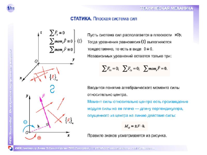 Система сил это. Правила знаков в технической механике. Система сил в технической механике. Задачи по плоской статике. Правило знаков техническая механика.