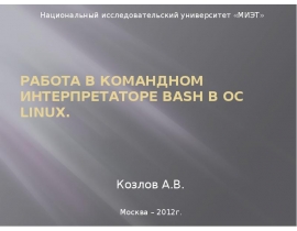 Работа в командном интерпретаторе BASH в ОС Linux