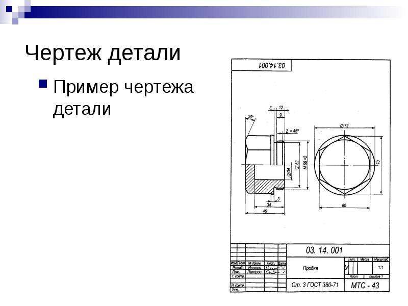 Пример чертежа по госту