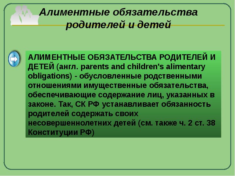 Алименты презентация по семейному праву