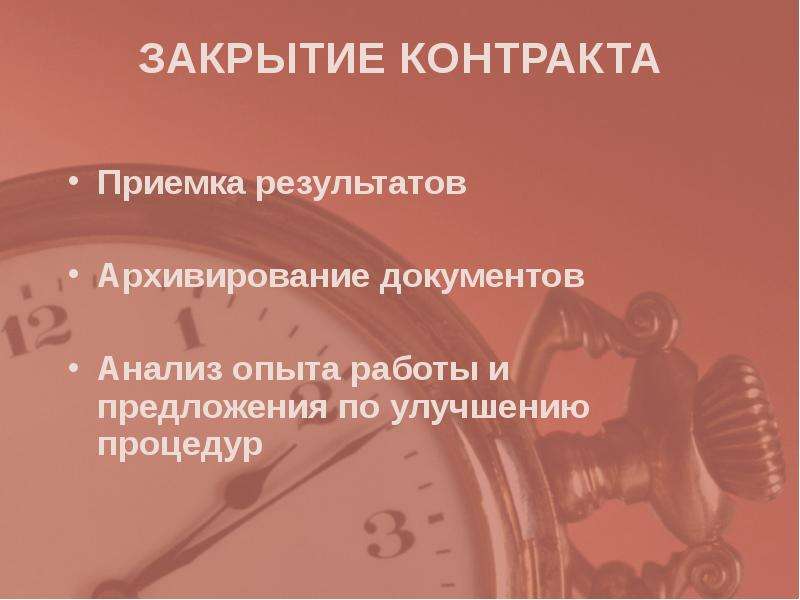 Закрытие контракта