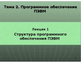 Структура программного обеспечения ПЭВМ
