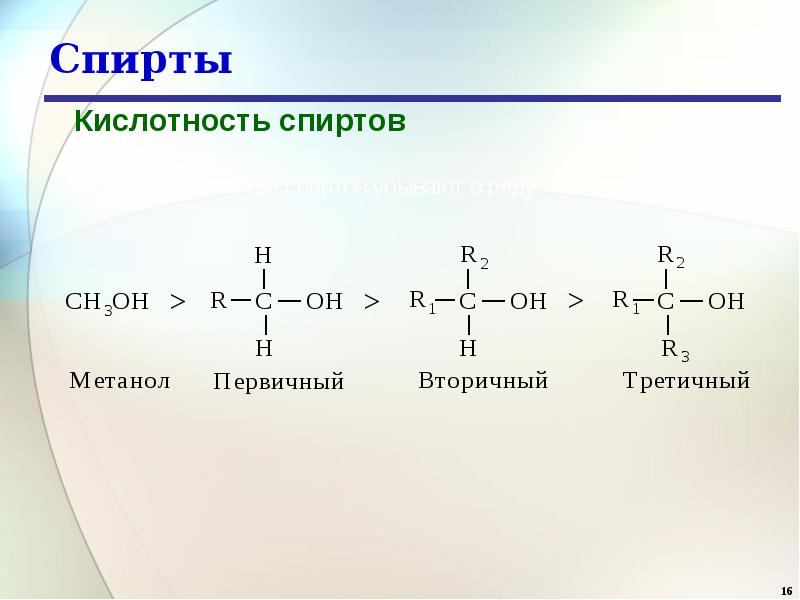 Кислотность этанола и фенола