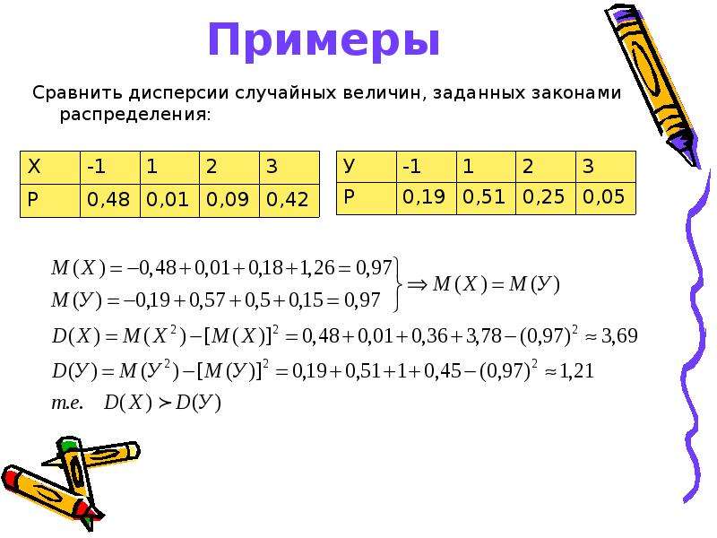 Примеры случайных величин