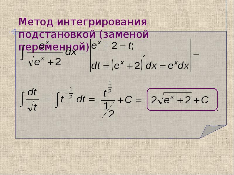 Методы интегрирования презентация