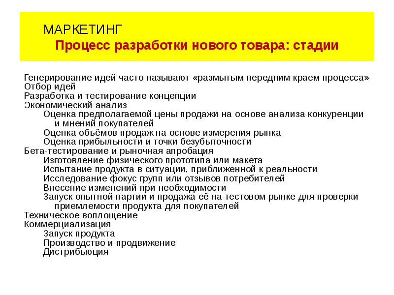 Процесс разработки подробного описания проекта и продукта это