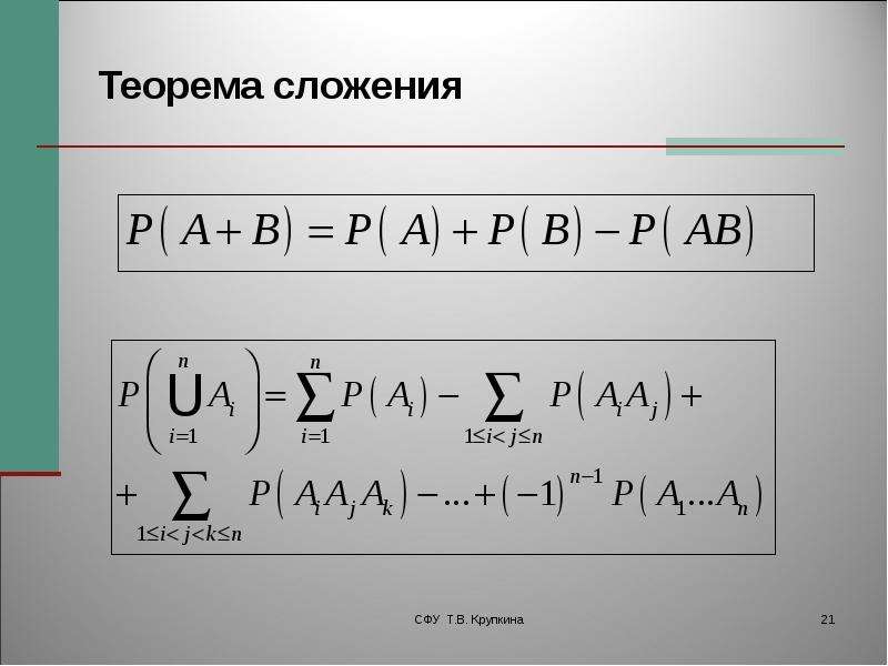 Теорема сложения