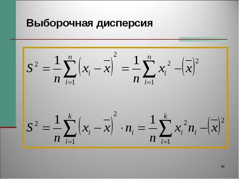 Выборочная дисперсия