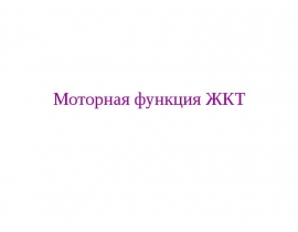 Моторная функция ЖКТ