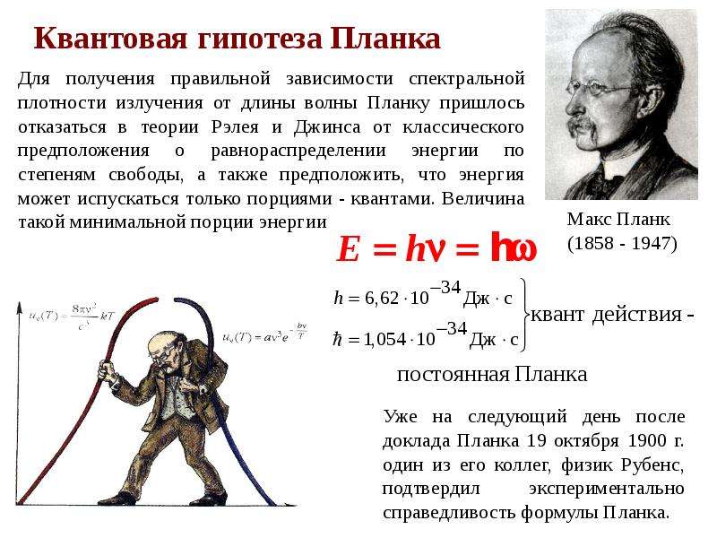 Квантовая гипотеза планка презентация