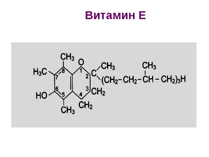 Витамин е презентация по биохимии