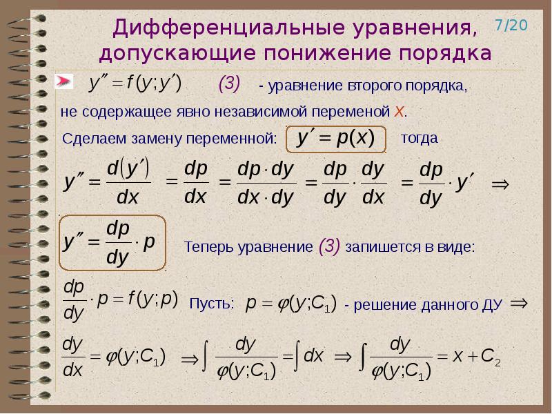 Дифференциальные уравнения презентация спо