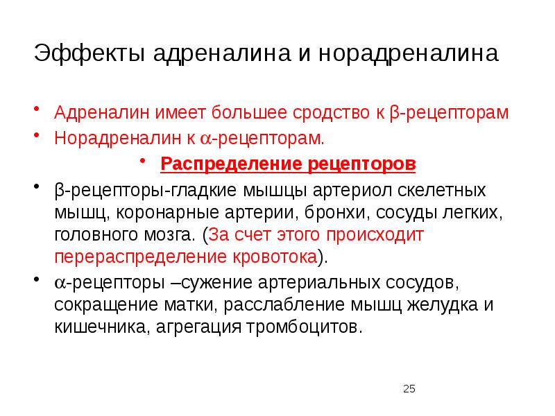 Адреналин и норадреналин презентация