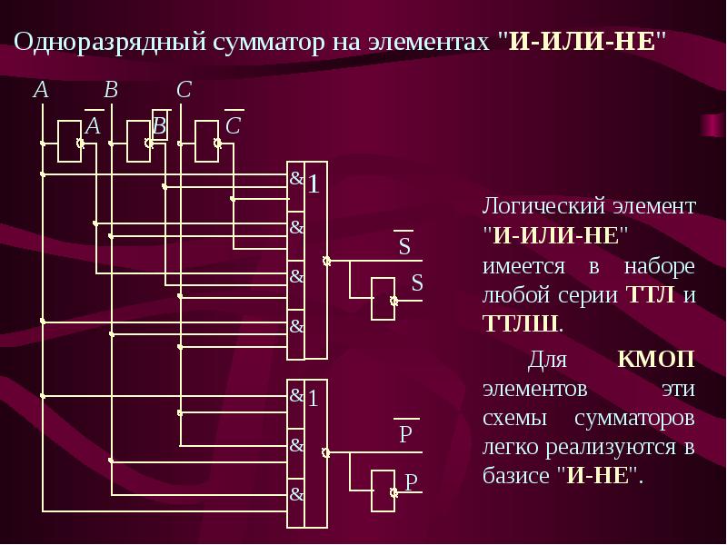 Сравнение схем логических элементов ттл и кмоп