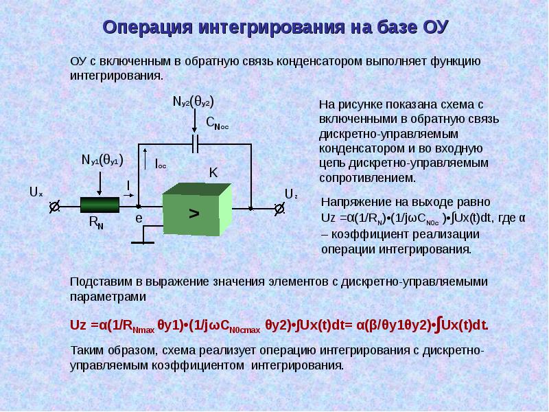 Методы уменьшения погрешности интегрирования для схемы на оу