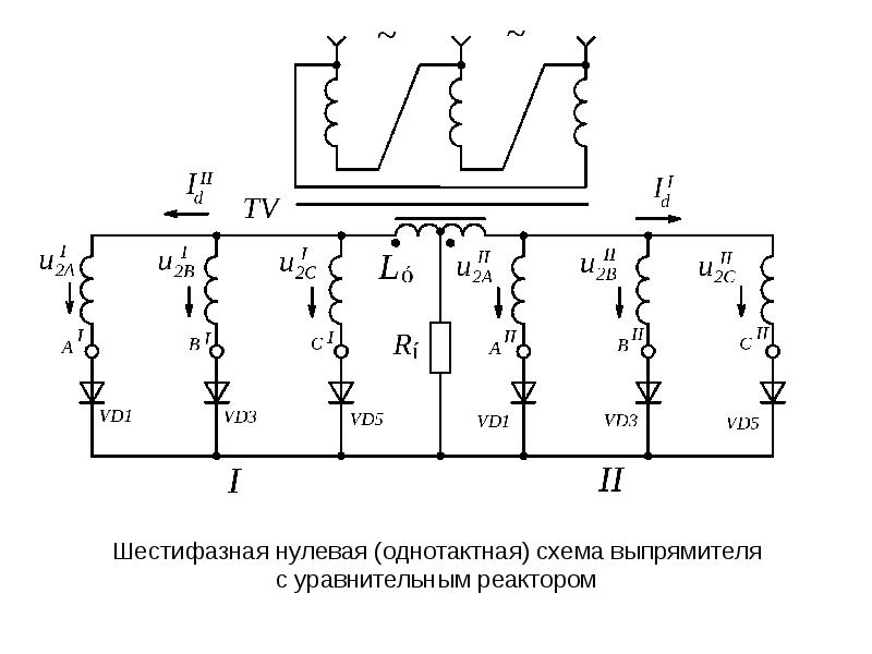 Шестипульсовая схема выпрямления