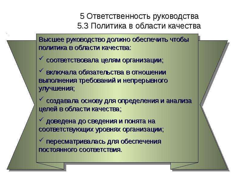 Стандарт ответственность руководства