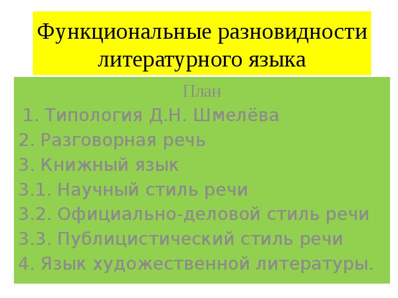 Презентация на тему функциональные разновидности языка