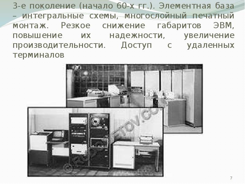 Третье поколение эвм создавалось на новой элементной базе интегральных схемах