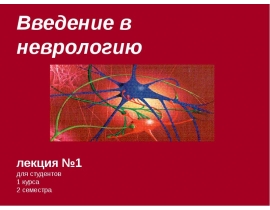 Введение в неврологию. Общая анатомия нервной системы