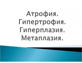Атрофия. Гипертрофия. гиперплазия. Метаплазия. Дисплазия