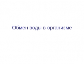 Обмен воды в организме