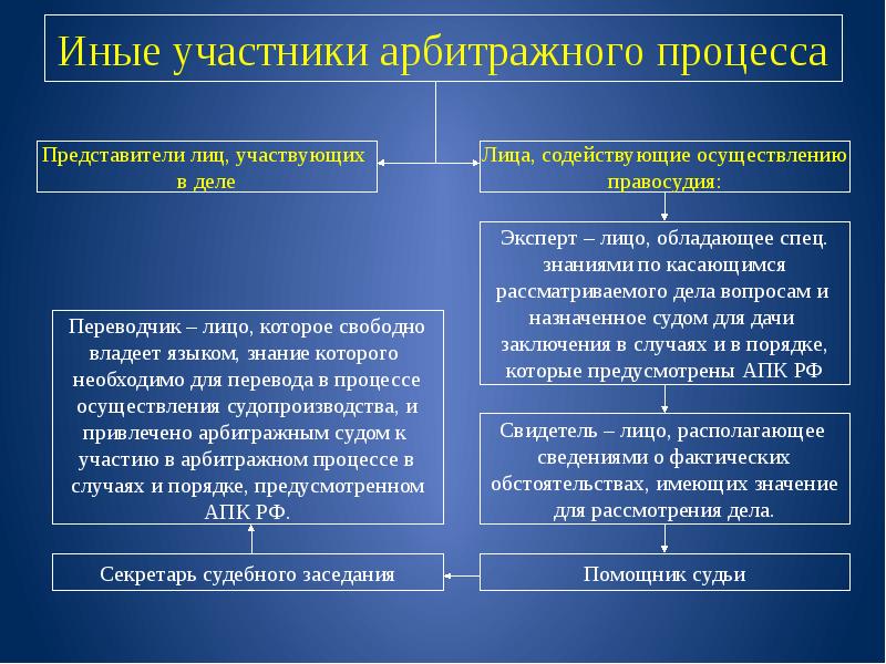 Арбитражный процесс схемы