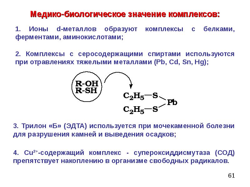 Комплексные соединения и их роль в медицине проект