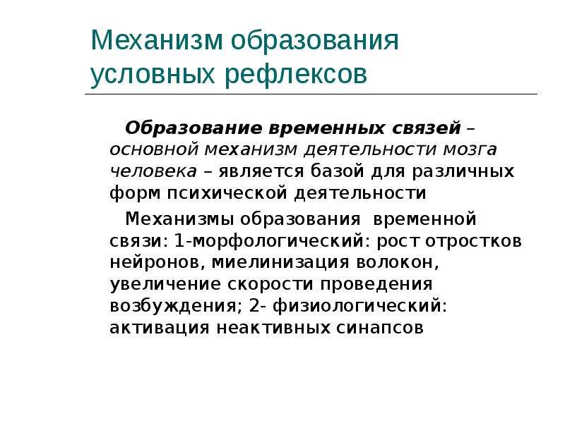 Деятельность человека определяется условными рефлексами