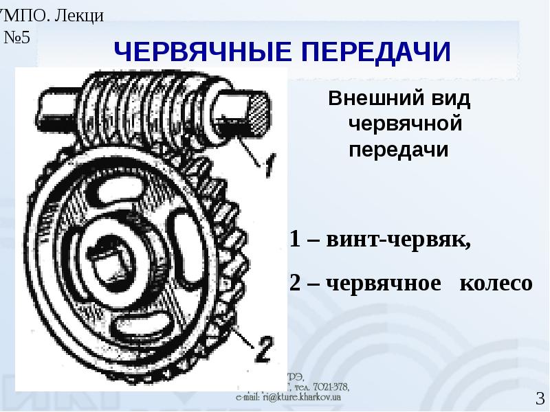 Какой вид червячной передачи указан на рисунке