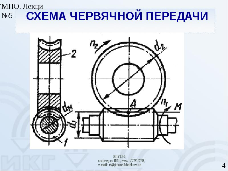 Червячная передача на схеме