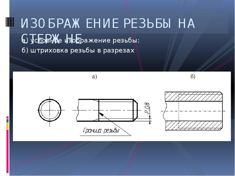 Изображение резьбового соединения деталей особенности штриховки смежных сечений резьбовых соединений