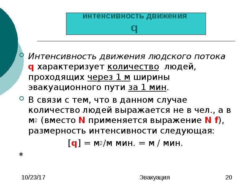 Интенсивность движения