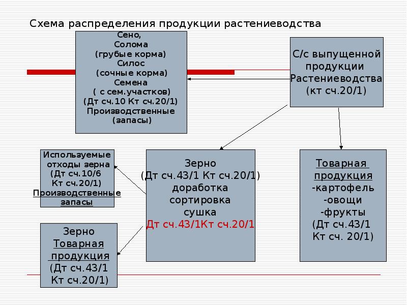 Распределения продуктов. Схема учета готовой продукции растениеводства. С/Х продукция схема. Учет сельскохозяйственной продукции. Схема движения документов по учету продукции растениеводства.