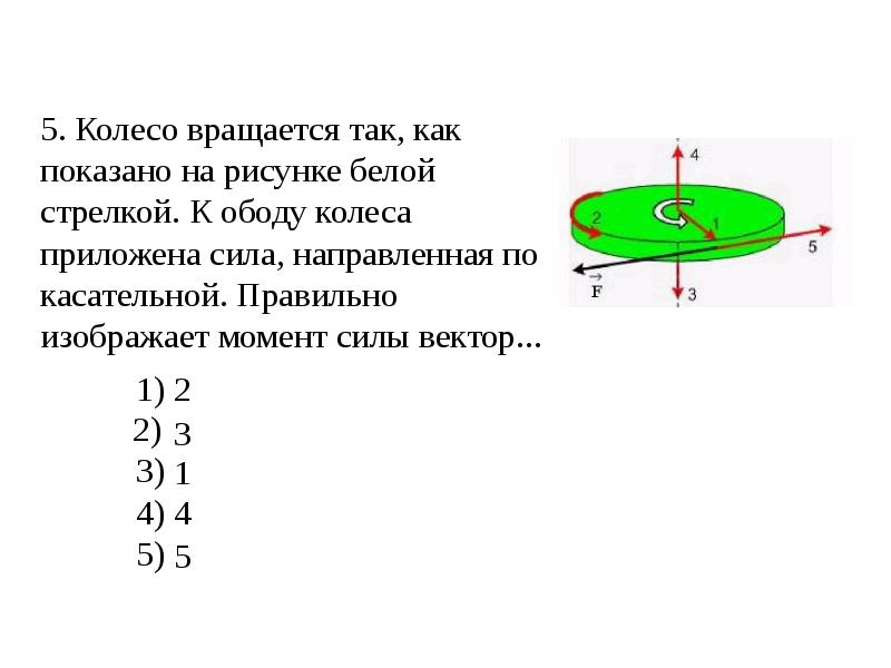 Диск вращается вокруг вертикальной оси в направлении указанном на рисунке белой стрелкой к ободу