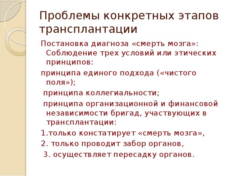 Этические проблемы трансплантации