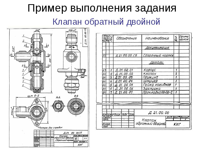 Выполнение сборочного чертежа